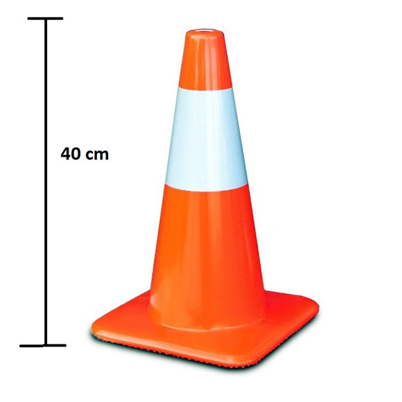 Imagen de CONO DE GOMA CON BANDAS REFLECTIVAS ALTURA: 45CM