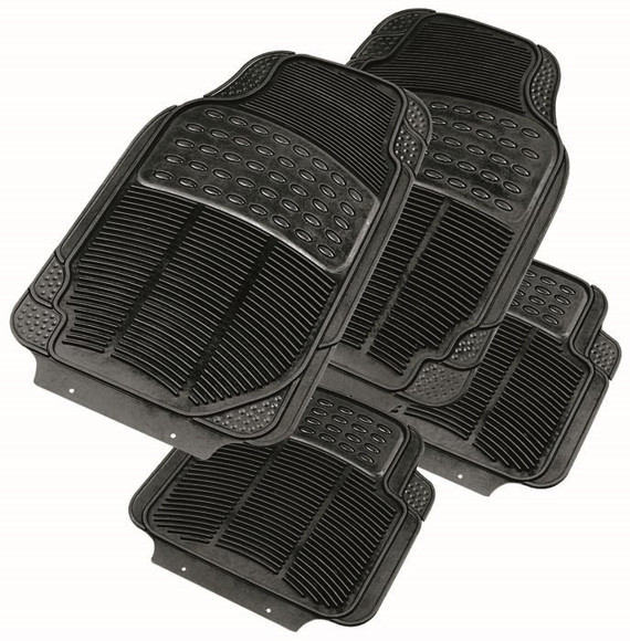Imagen de JUEGO DE ALFOMBRAS DE GOMA COLOR NEGRO 72X43/45X45CM