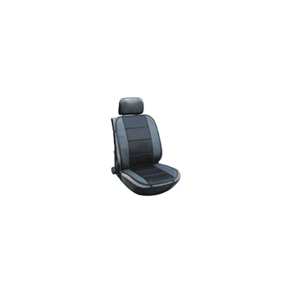 Imagen de CUBRE ASIENTO INDIVIDUAL DE TELA ACOLCHADA NEGRO GRIS OSCURO