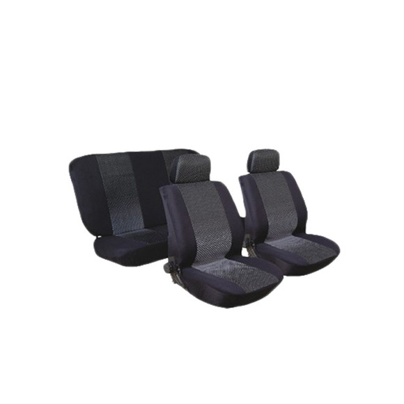 Imagen de JUEGO DE FUNDAS CUBRE ASIENTO COLOR NEGRO Y GRIS