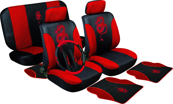 Imagen de KIT JUEGO FUNDAS CUBRE ASIENTO + ALFOMBRAS + CUBRE VOLANTE