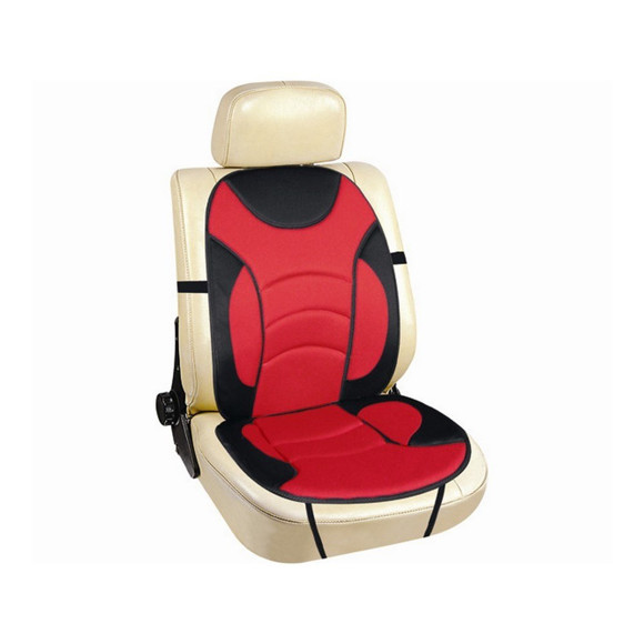 Imagen de CUBRE ASIENTO INDIVIDUAL CON TELA ACOLCHADA ROJA Y NEGRA