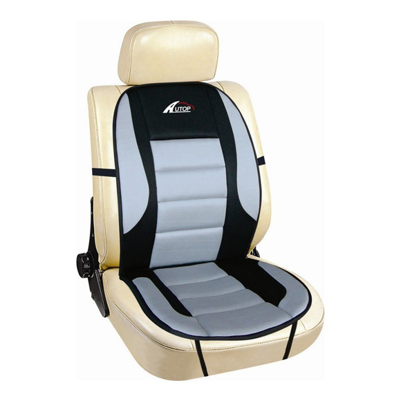 Imagen de CUBRE ASIENTO INDIVIDUAL CON TELA ACOLCHADA GRIS Y NEGRO