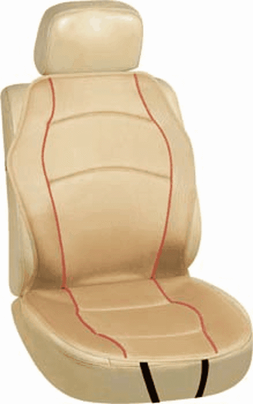 Imagen de CUBRE ASIENTO INDIVIDUAL CON TELA ACOLCHADA BEIGE LINEA ROJA