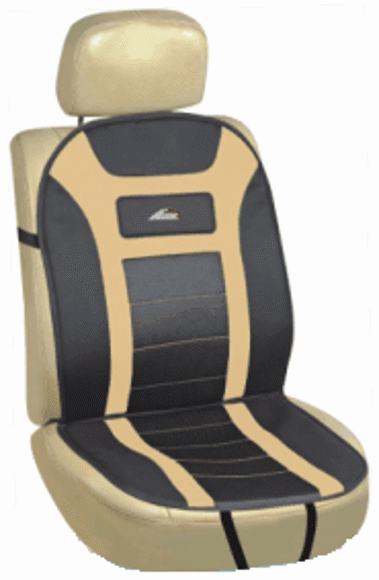 Imagen de CUBRE ASIENTO INDIVIDUAL CON TELA ACOLCHADA BEIGE Y NEGRA