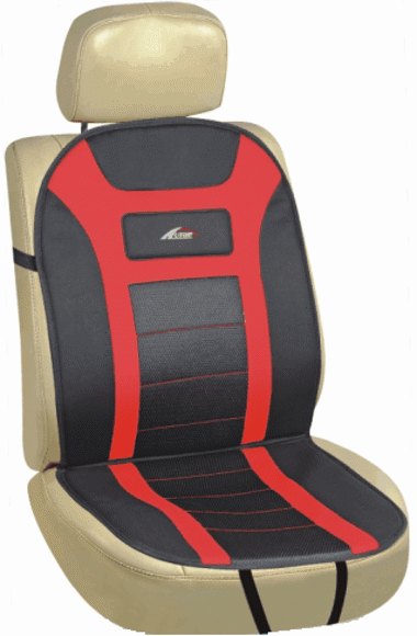 Imagen de CUBRE ASIENTO INDIVIDUAL CON TELA ACOLCHADA ROJA Y NEGRA