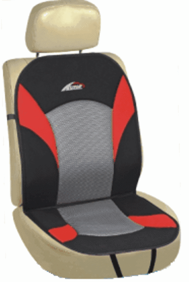 Imagen de CUBRE ASIENTO INDIVIDUAL CON TELA ACOLCHADA ROJA NEGRA GRIS