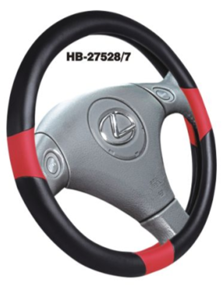 Imagen de CUBRE VOLANTE COLOR NEGRO CON 3 BANDAS ROJAS