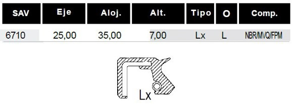Imagen de RETEN (25X35X7) MOTO 50CC