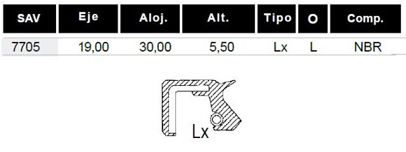 Imagen de RETEN (19X30X5,50) CORONA ARRANQUE MOTOS HONDA