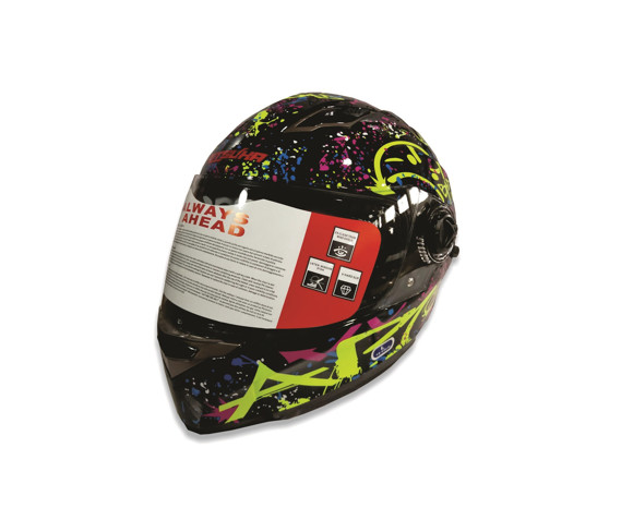 Imagen de CASCO INTEGRAL PARA MOTO MULTI COLOR FLUORESENTE