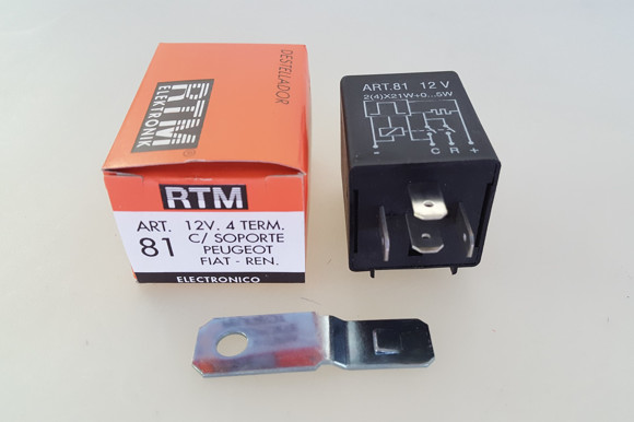 Imagen de FLASHER ELECTRONICO 12V 4 TERMINALES CON SOPORTE