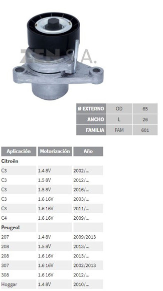 Imagen de RULEMAN TENSOR MULTI-V CITROEN C3/C4/PEUGEOT 307/308