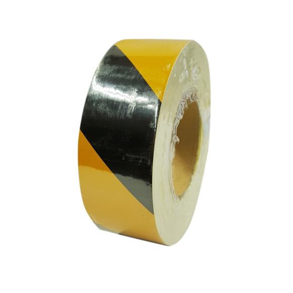 Imagen de ROLLO BANDA REFLECTIVA ADHESIVA COLOR AMARILLO Y NEGRO