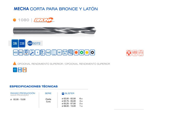 Imagen de MECHA DIN 338H HSS DIAM 9.00 MM PARA TALADRO