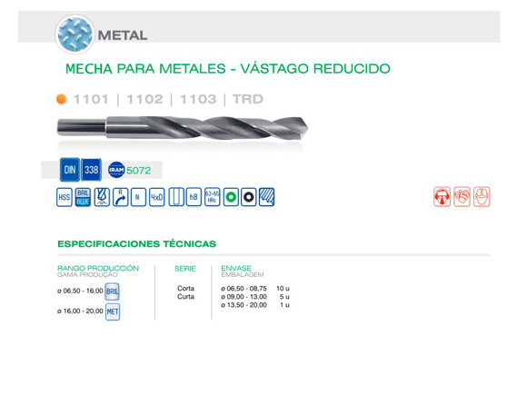 Imagen de MECHA DIN 338N VR 1/2 DIAM 19.00 MM PARA TALADRO