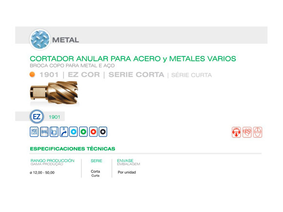 Imagen de CORTADOR ANULAR DIAM 13,50 X 25 MM HSSE