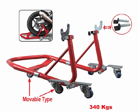 Imagen de SOPORTE PARA MOTO RUEDA TRASERA CON DOBLE ENGANCHE