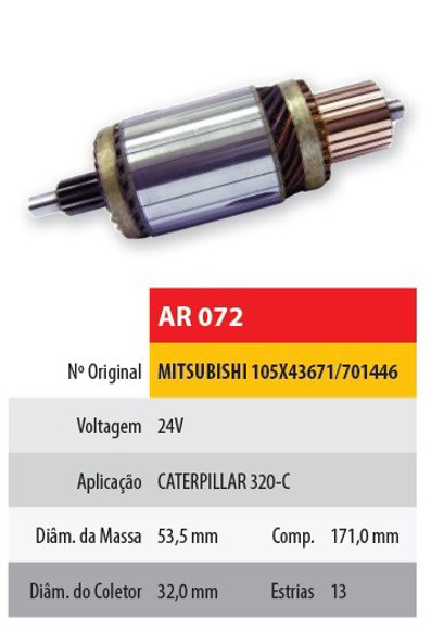 Imagen de INDUCIDO 24V MITSUBISHI/CATERPILLAR 320D(171X53,5X13X32,5)