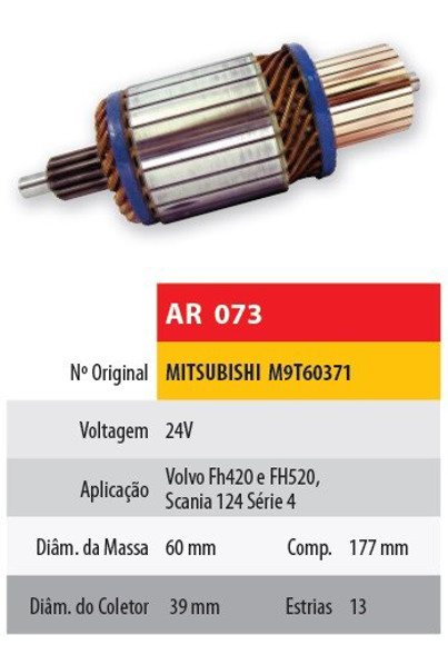 Imagen de INDUCIDO 24V VOLVO FH420/520-SCANIA 124 S4 (177X60X13X39)