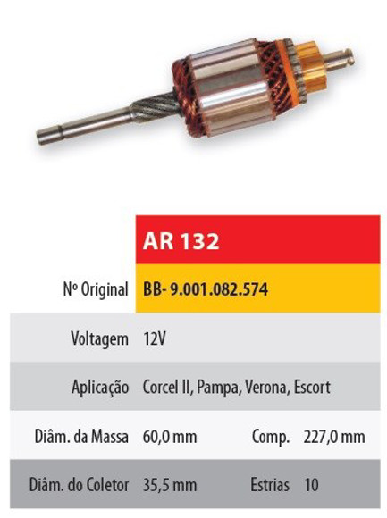 Imagen de INDUCIDO 12V FORD CORCEL II/VERONA/ESCORT (227X60X10X35.5)
