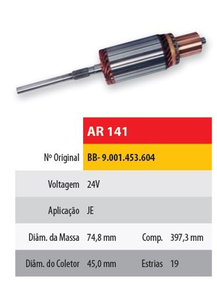 Imagen de INDUCIDO 24V MERCEDES BENZ 1935 (397,3X74,8X19X45)