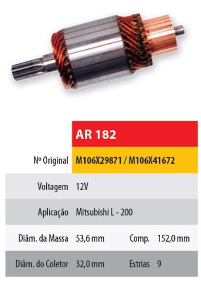 Imagen de INDUCIDO 12V MITSUBISHI L200 (152X53,6X9X32)