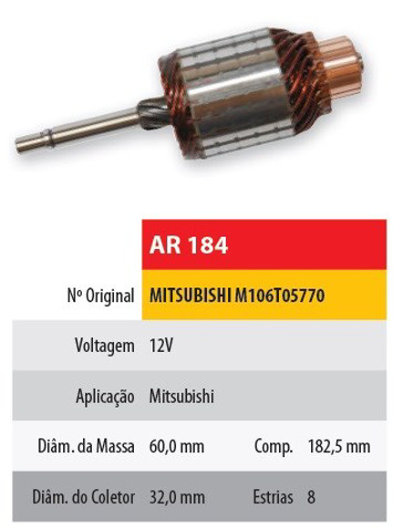 Imagen de INDUCIDO 12V HYUNDAI EXCEL (182,5X60X8X32)