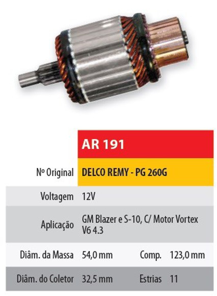 Imagen de INDUCIDO 12V DELCO PEUGEOT 260-CHEVROLET S10 MOTOR VORTEX V6