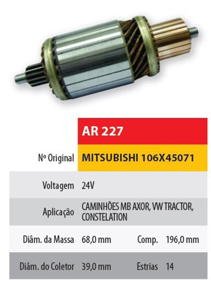 Imagen de INDUCIDO 24V VOLKSWAGEN CONSTELLATION (ARRANQUE MITSUBISHI)