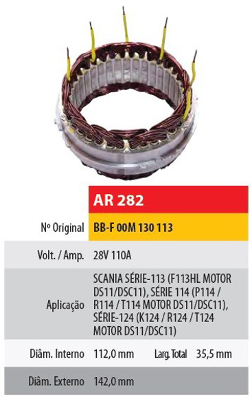 Imagen de ESTATOR 24V 100AMP SCANIA 124/MAN T65 28360
