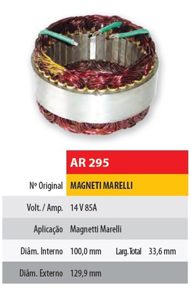 Imagen de ESTATOR 12V 85AMP MARELLI (100X129.9X33.6)