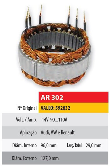 Imagen de ESTATOR 12V 110AMP VALEO AUDI/VOLKSWAGEN/RENAULT (96X127X29)