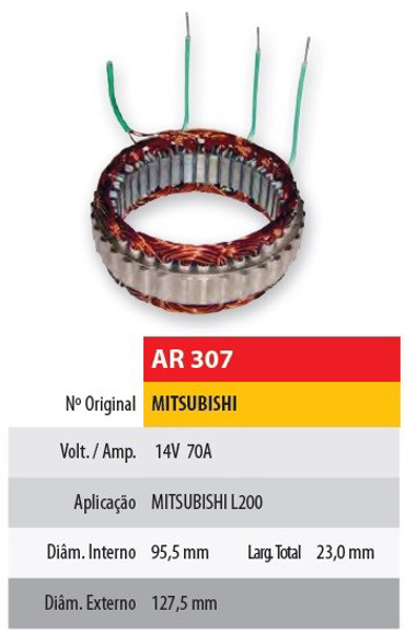 Imagen de ESTATOR 12V 70AMP MITSUBISHI L200 (95,5X127,5X23)