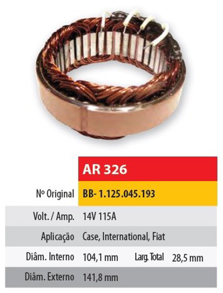 Imagen de ESTATOR 12V 115AMP TRACTOR CASE/INTERNACIONAL/FIAT