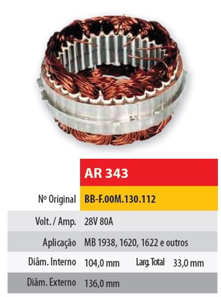 Imagen de ESTATOR 24V 80AMP MERCEDES BENZ CAMION NCB1 (104X136X33)