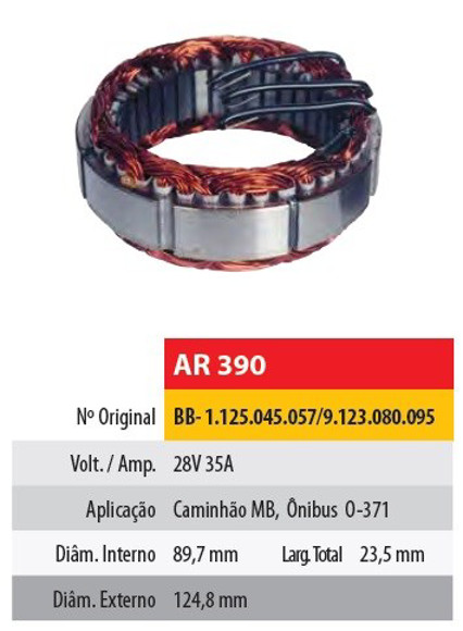 Imagen de ESTATOR 24V 35AMP MERCEDES BENZ CAMION O371(89,7X124,8X23,5)