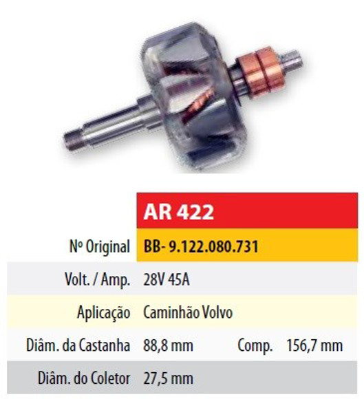Imagen de ROTOR 24V 45AMP CAMIONES VOLVO (88,8X27,5X156,7)