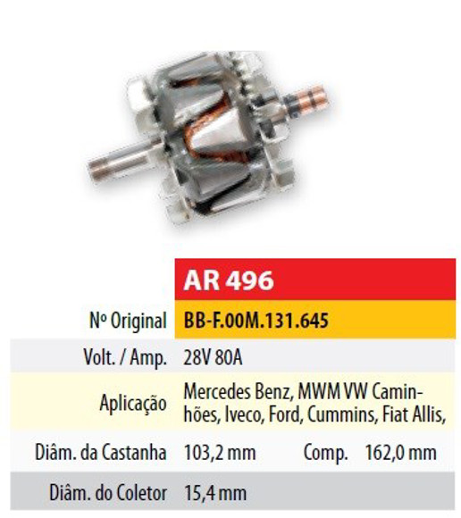 Imagen de ROTOR 24V 80AMP MERCEDES BENZ CAMIONES O500 (103,2X15,4X162)