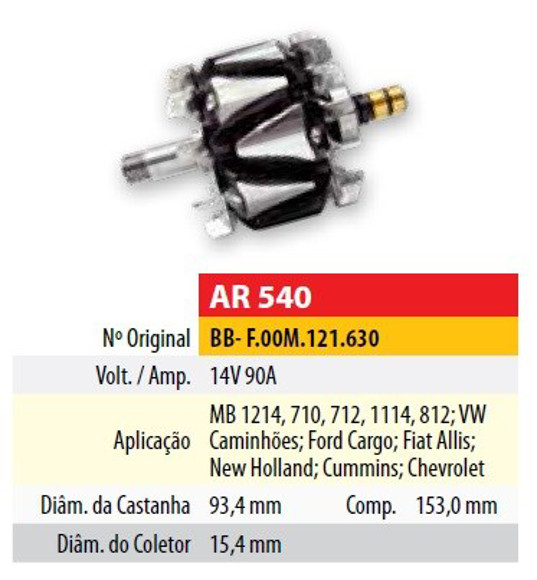 Imagen de ROTOR 12V 90AMP BOSCH MERCEDES BENZ 710/712 (93,4X153X15,4)