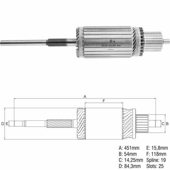 Imagen de INDUCIDO 24V DELCO REMY 42MT CUMMINS/CATERPILLAR 12H
