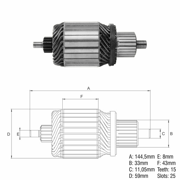 Imagen de INDUCIDO 12V CHEVROLET S10/BLAZER (145X59X15)