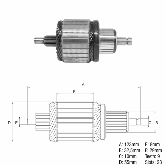 Imagen de INDUCIDO 12V TOYOTA COROLLA 1.6I 16V