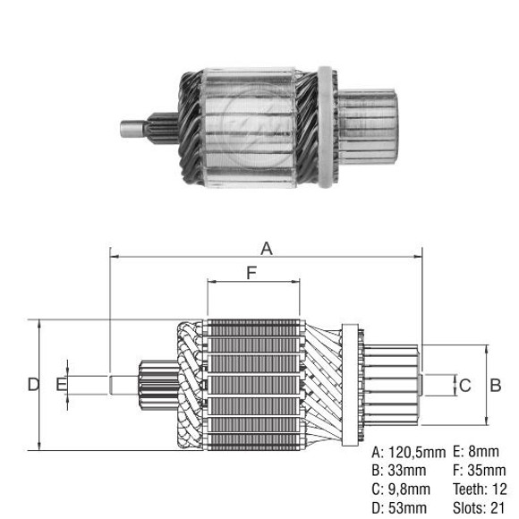 Imagen de INDUCIDO 12V ARRANQUE CHEVROLET S10/BLAZER C/DELCO REMY