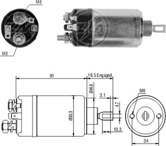 Imagen de AUTOMATICO ARRANQUE VW GOL/FUSCA/PASSAT NAFTA 2 TORNILLOS