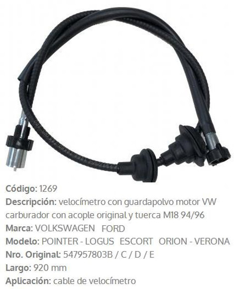 Imagen de CABLE CUENTA KILOMETRO FORD ESCORT/VERONA/VW POINTER/LOGUS