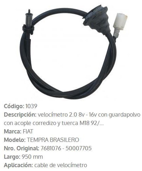 Imagen de CABLE CUENTA KILOMETRO FIAT TEMPRA 9500MM