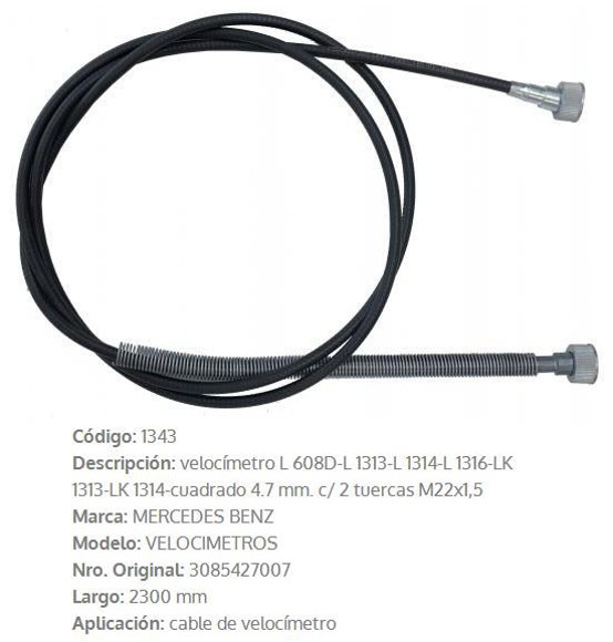 Imagen de CABLE CUENTA KILOMETRO MERCEDES BENZ L608D/1313/1314/1316