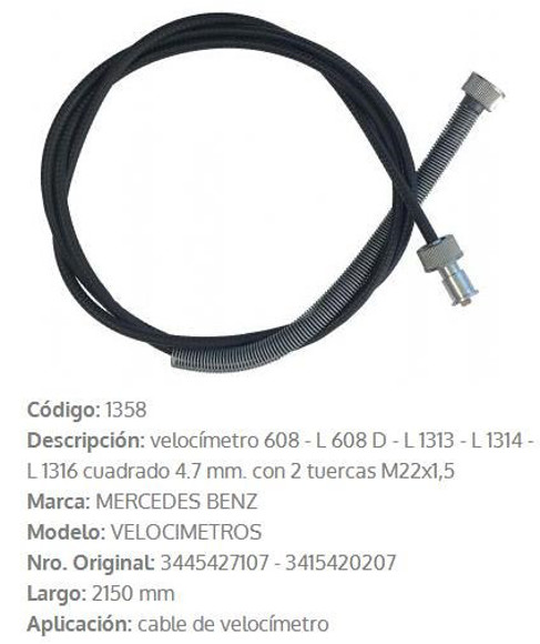 Imagen de CABLE CUENTA KILOMETRO MERCEDES BENZ 608/1113/1116/1313/1513