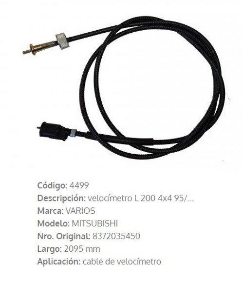 Imagen de CABLE CUENTA KILOMETRO MITSUBISHI L200 2070MM